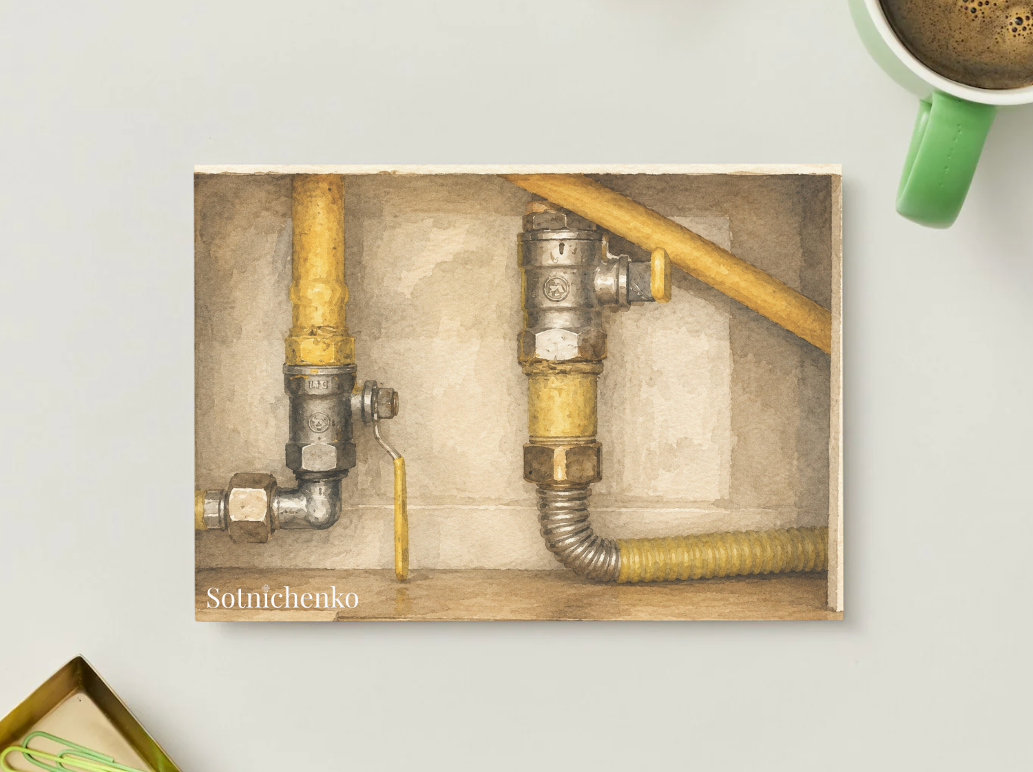 Utility Lines — Minimal Vintage Printable Postcard
