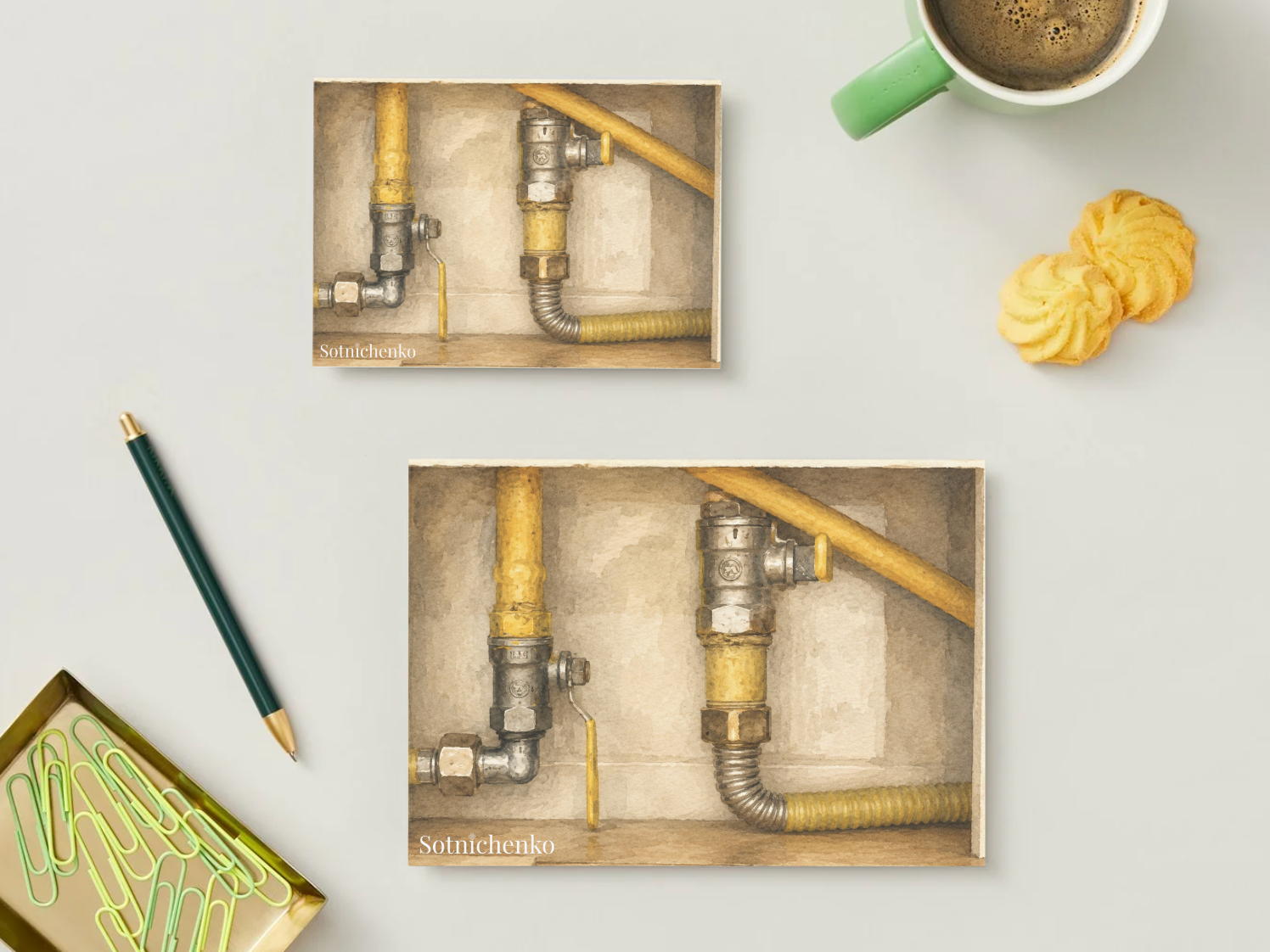 Utility Lines — Minimal Vintage Printable Postcard