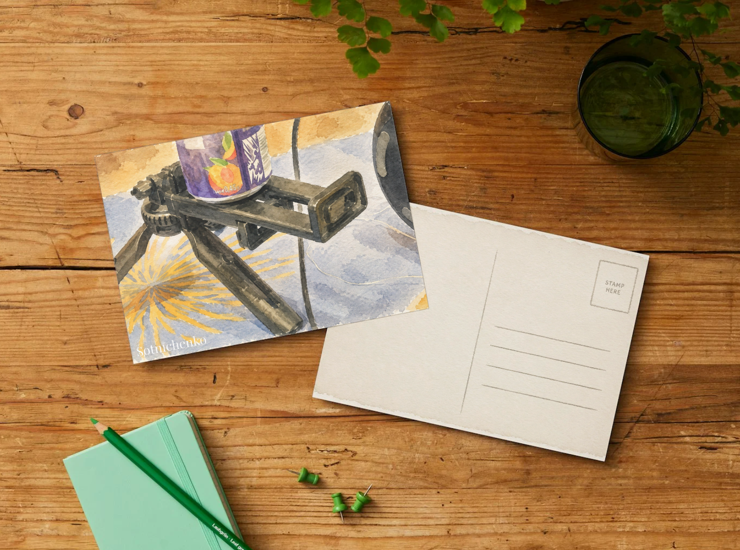 Apricot Engineering — Minimal Vintage Printable Postcard