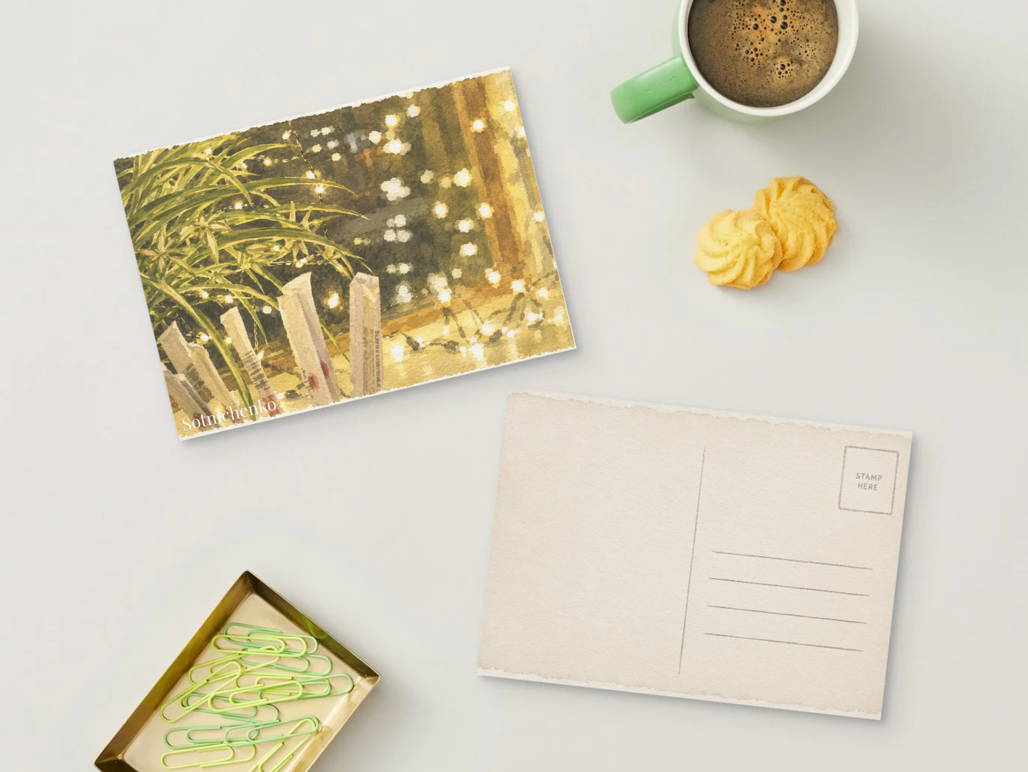 Window Lights — Cozy Printable Postcard