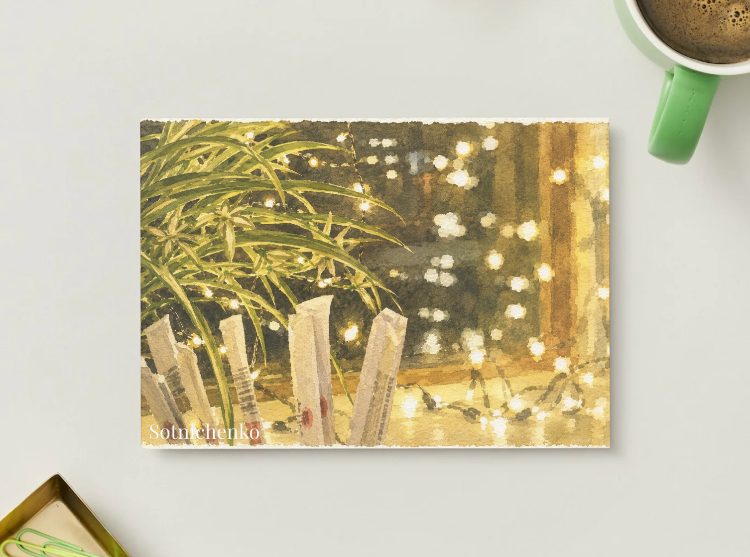 Window Lights — Cozy Printable Postcard