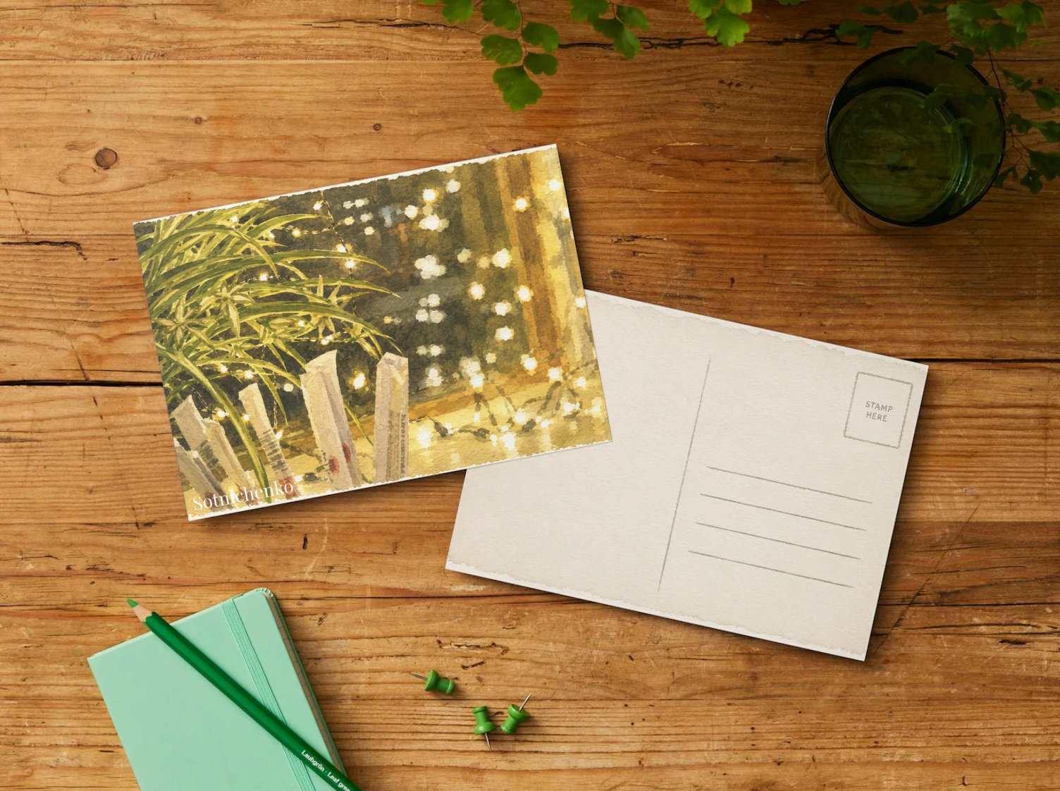 Window Lights — Cozy Printable Postcard