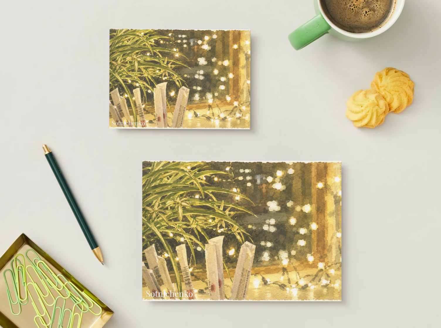 Window Lights — Cozy Printable Postcard