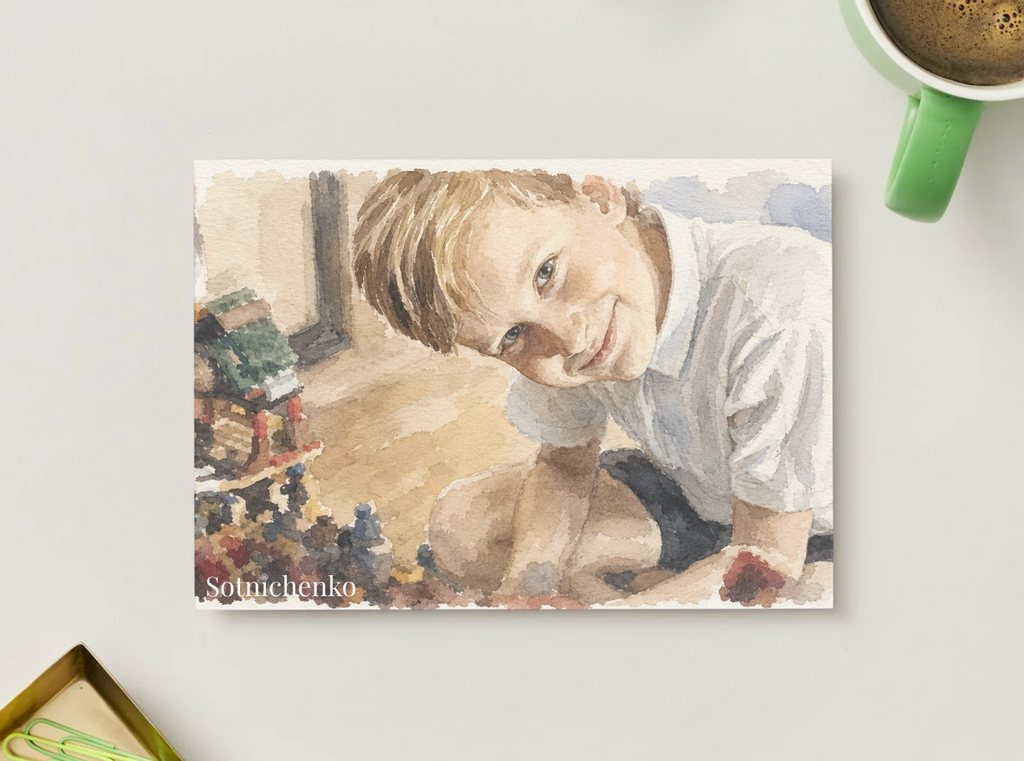 Building Worlds — Vintage Watercolor Postcard