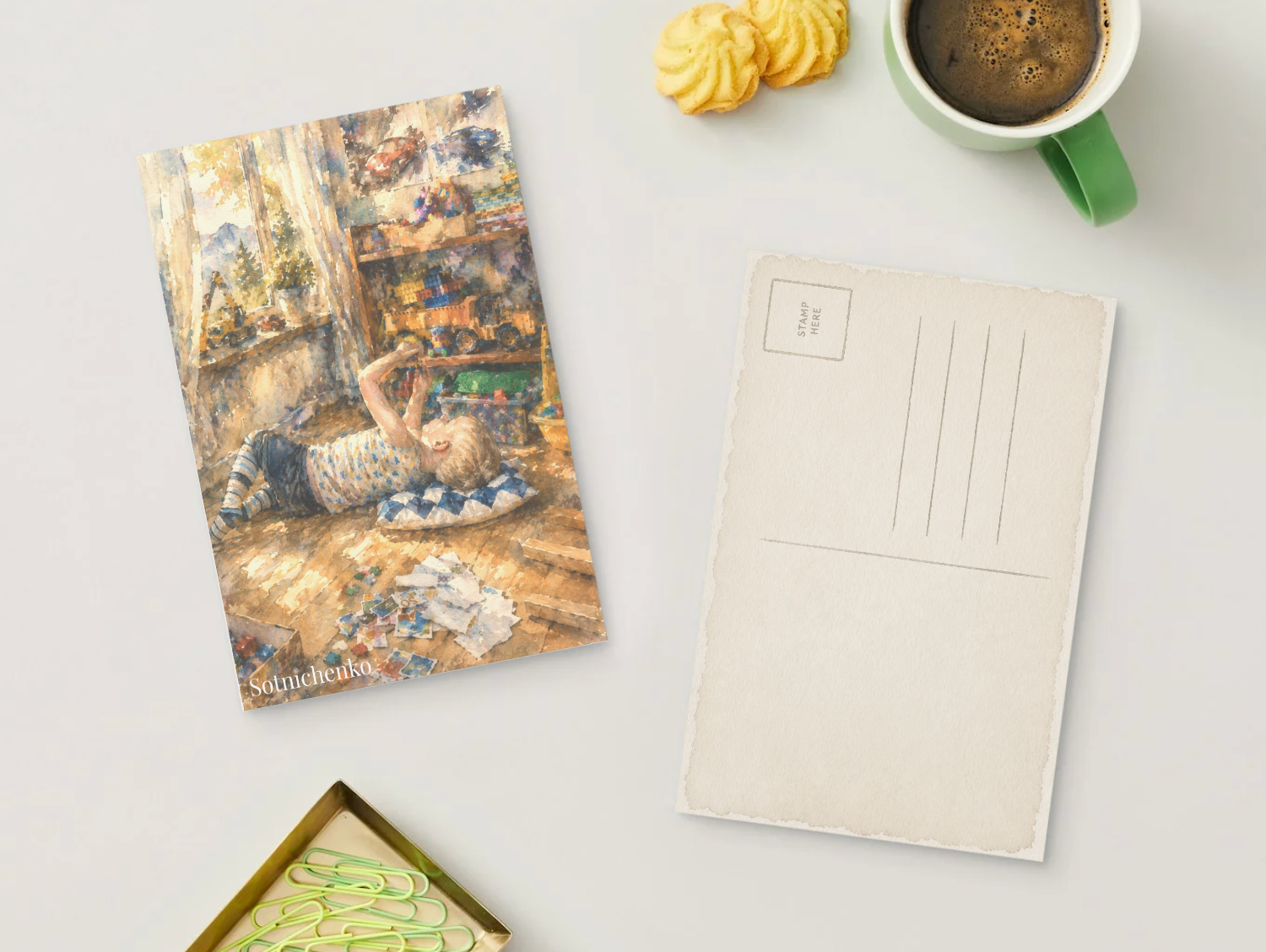 Playroom Sunlight — Nostalgic Printable Postcard