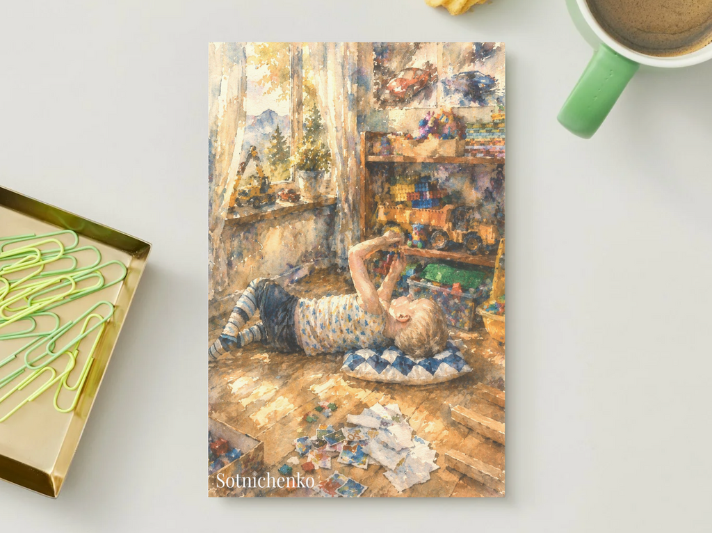 Playroom Sunlight — Nostalgic Printable Postcard