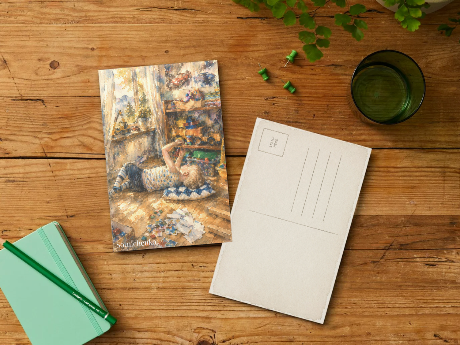 Playroom Sunlight — Nostalgic Printable Postcard