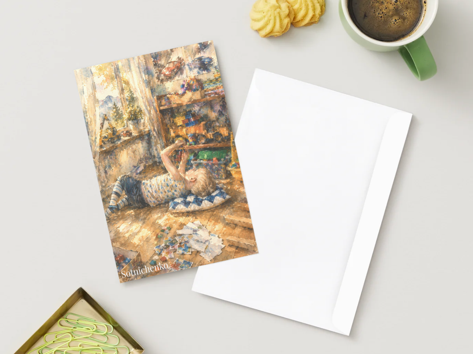 Playroom Sunlight — Nostalgic Printable Postcard
