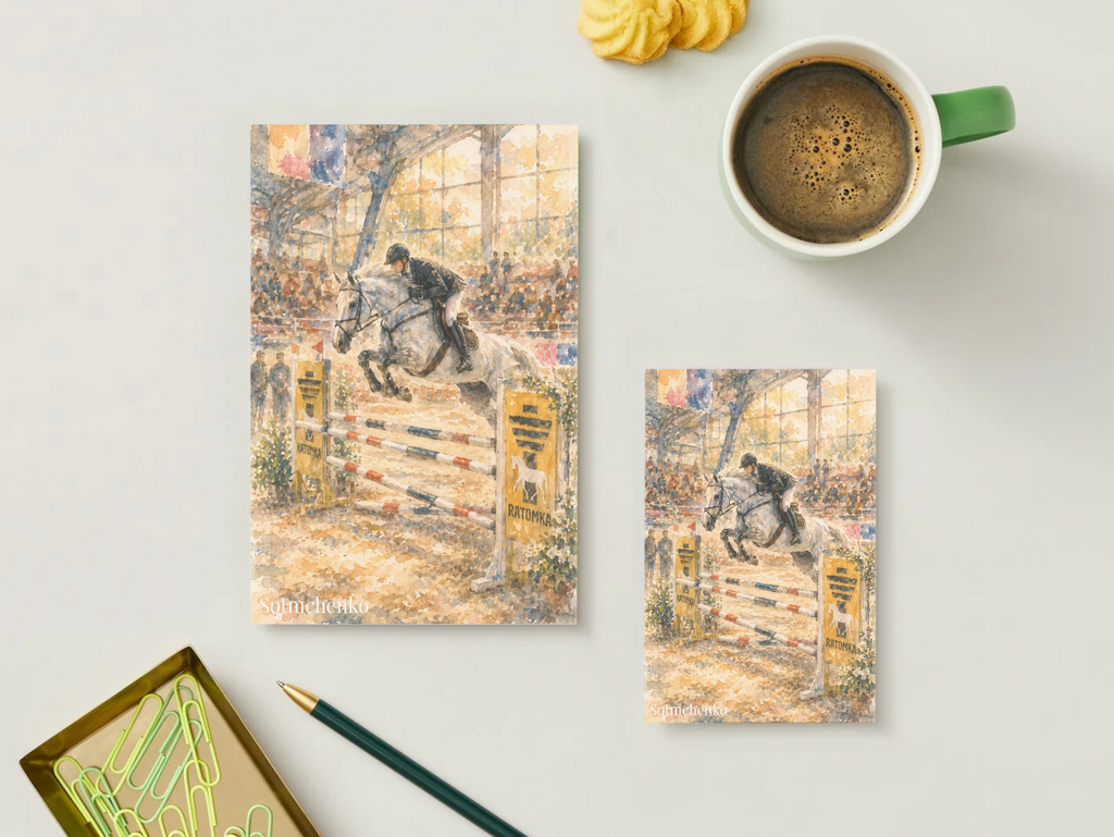 The Jump — Vintage Watercolor Postcard