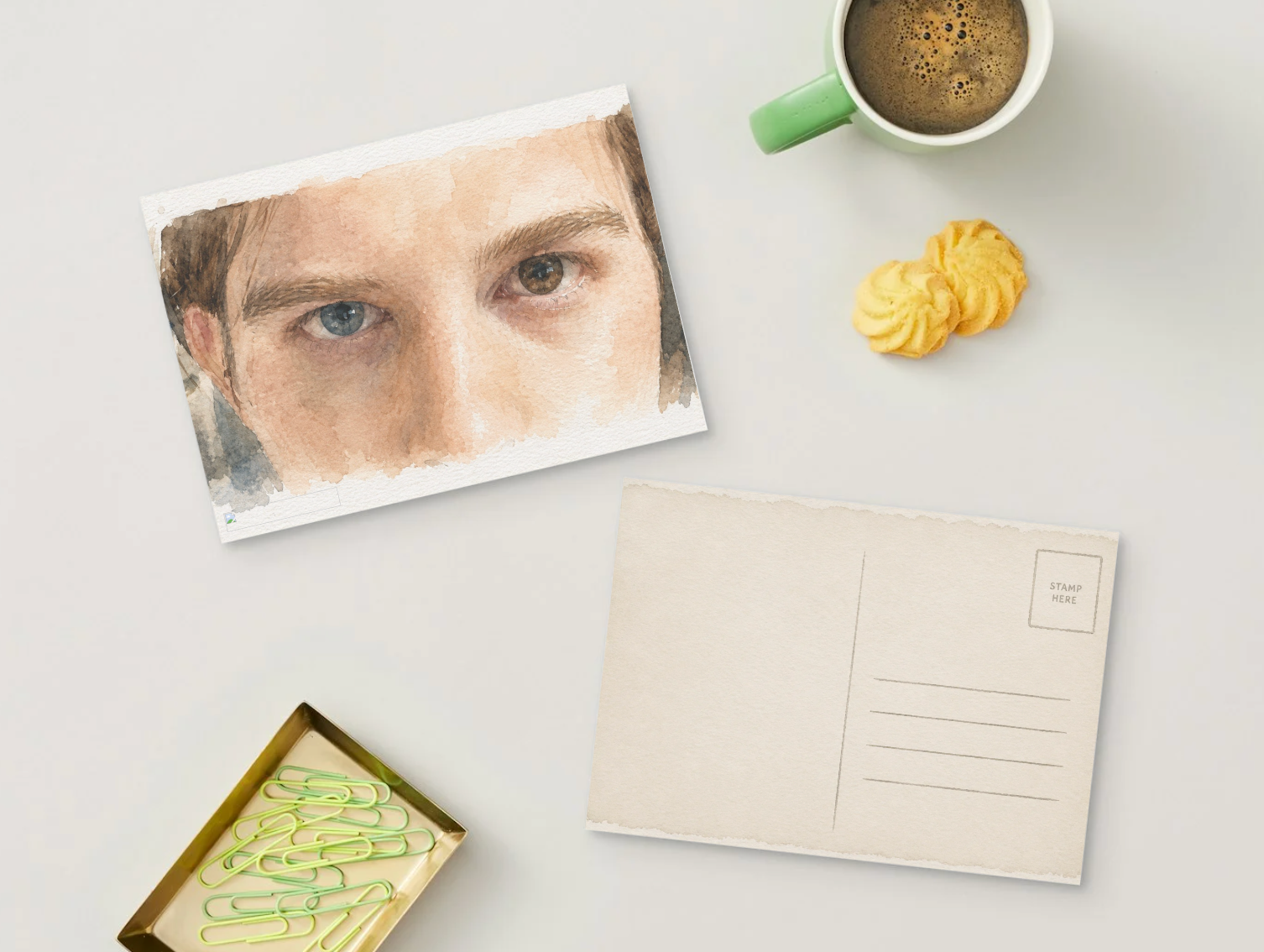 Different Eyes — Moody Vintage Printable Postcard