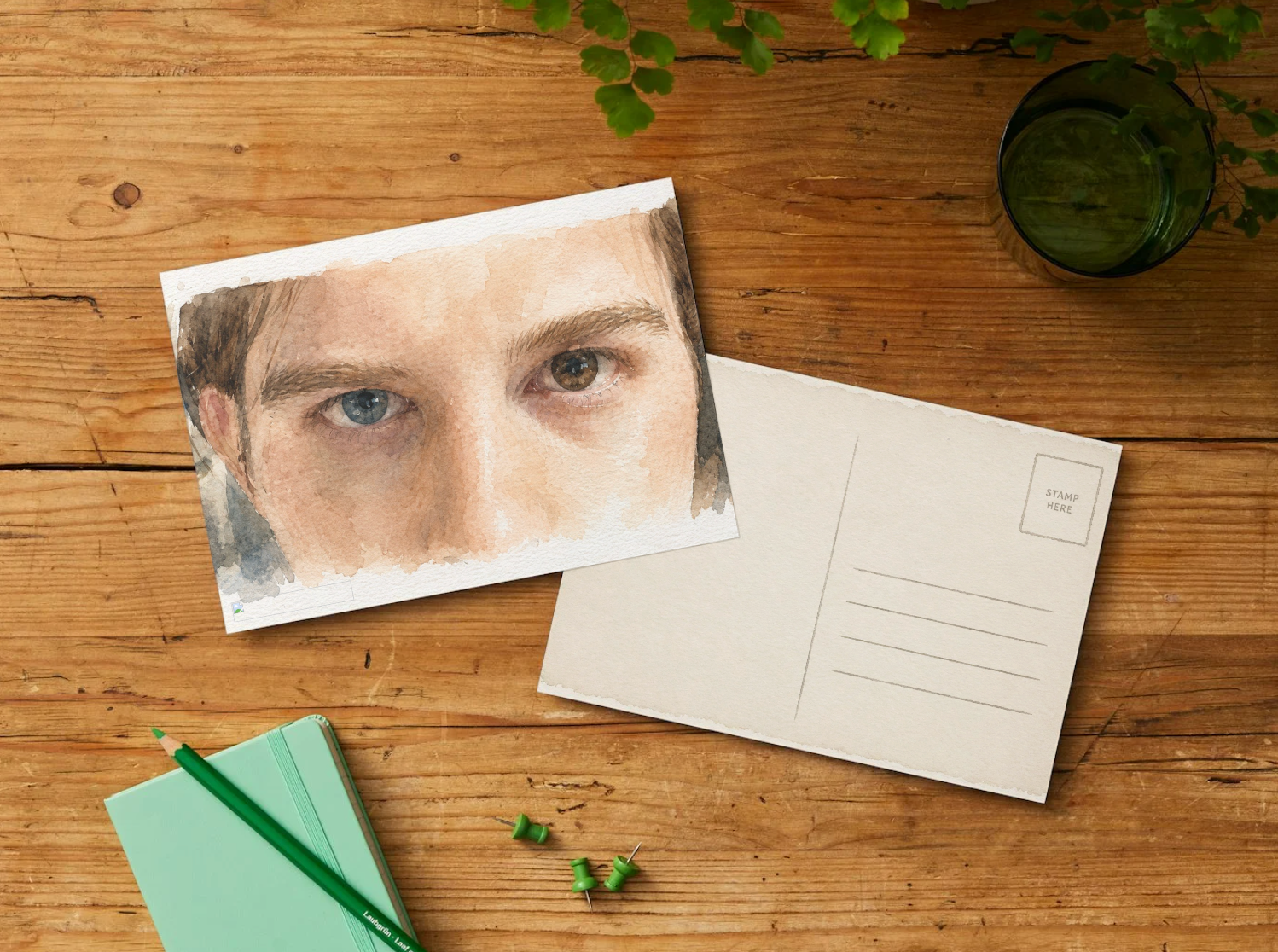 Different Eyes — Moody Vintage Printable Postcard