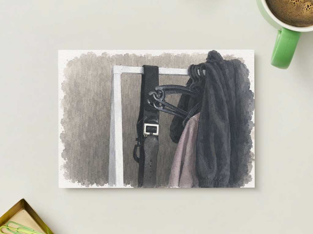 Closet Study — Vintage Watercolor Postcard