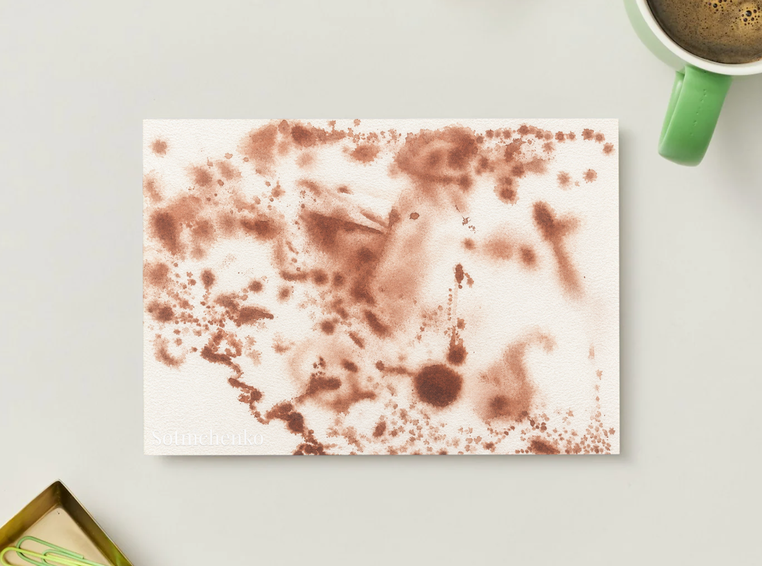 Rust Bloom — Abstract Printable Postcard