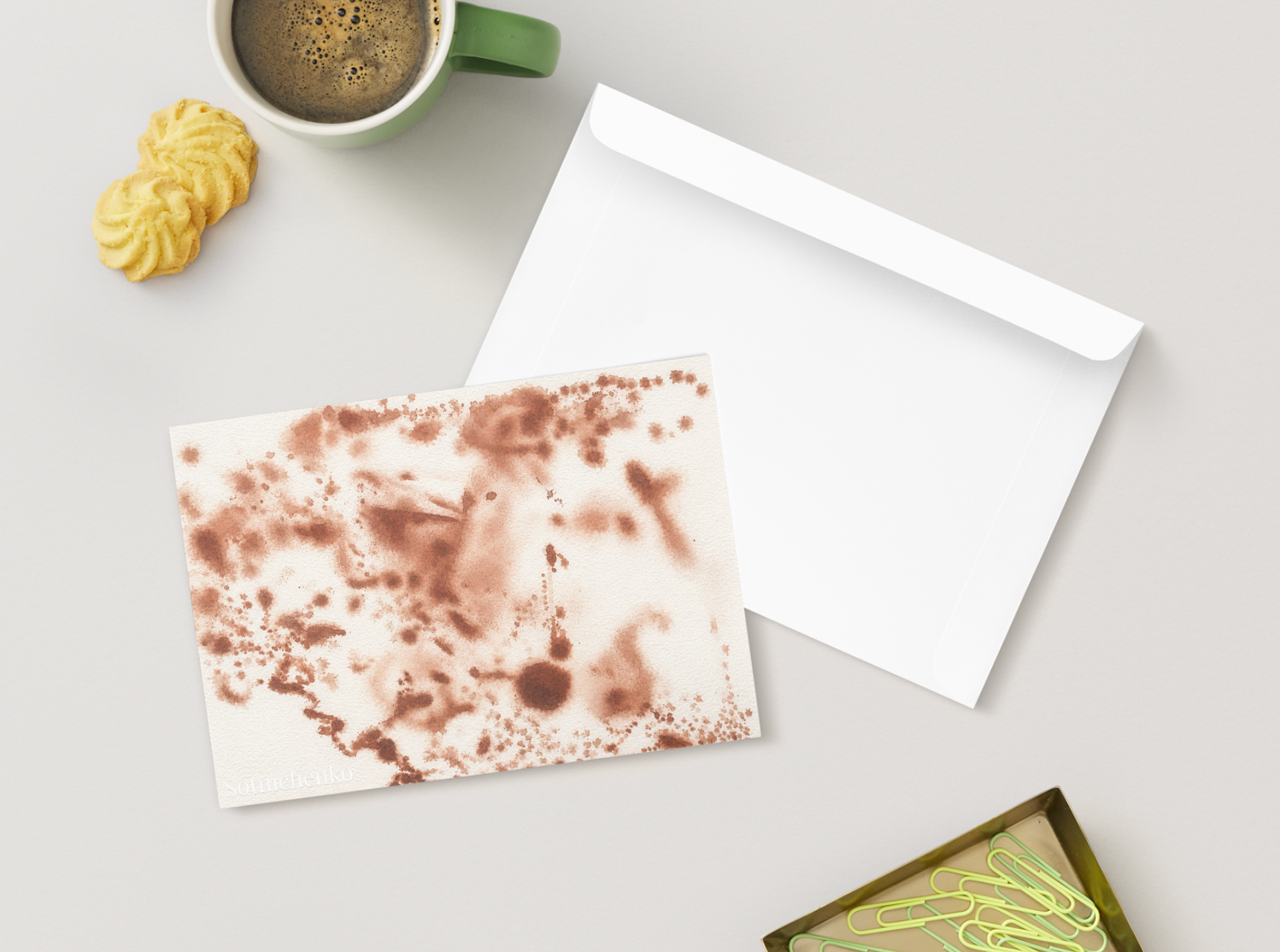 Rust Bloom — Abstract Printable Postcard