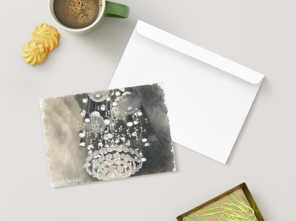 Crystal Lights — Elegant Printable Postcard