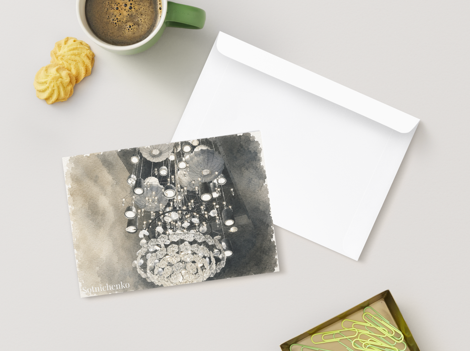 Crystal Lights — Elegant Printable Postcard