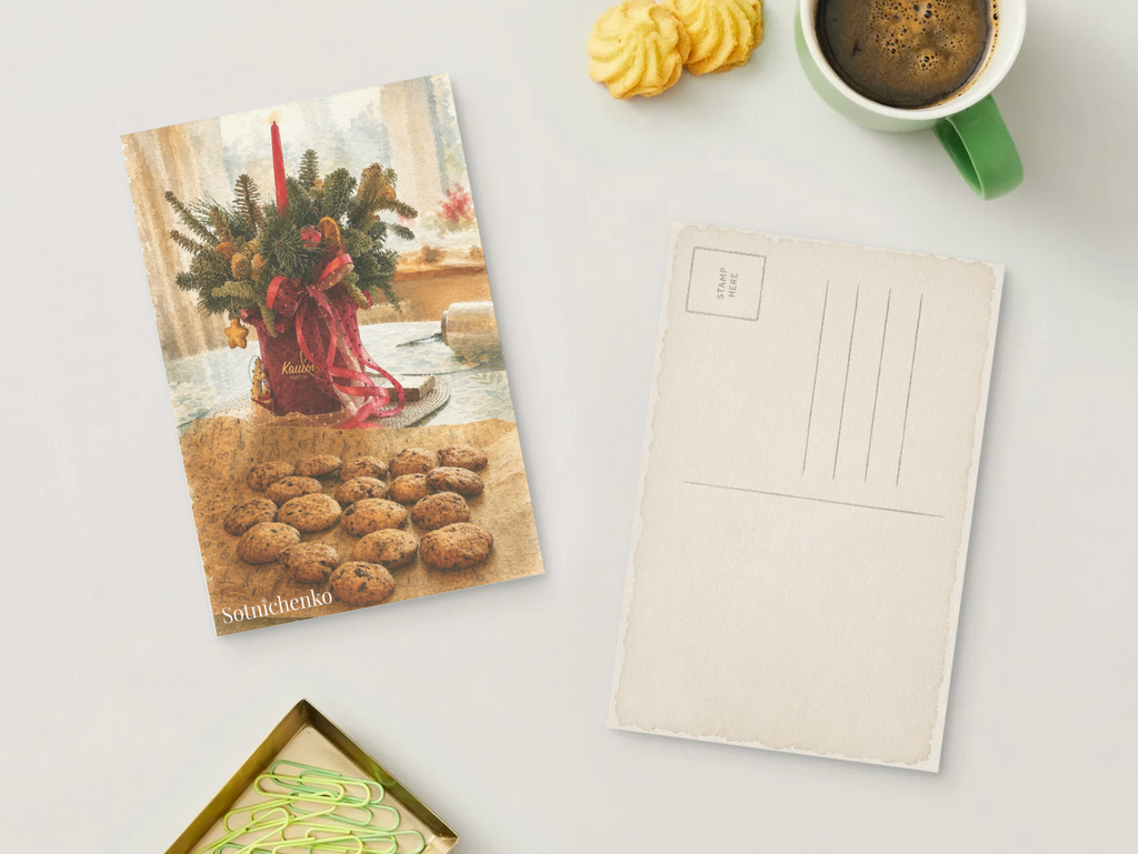 Holiday Cookies — Vintage Printable Postcard