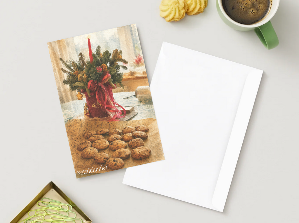 Holiday Cookies — Vintage Printable Postcard