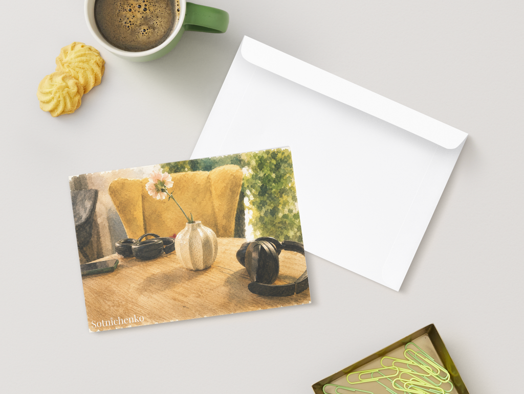 Quiet Table — Vintage Printable Postcard