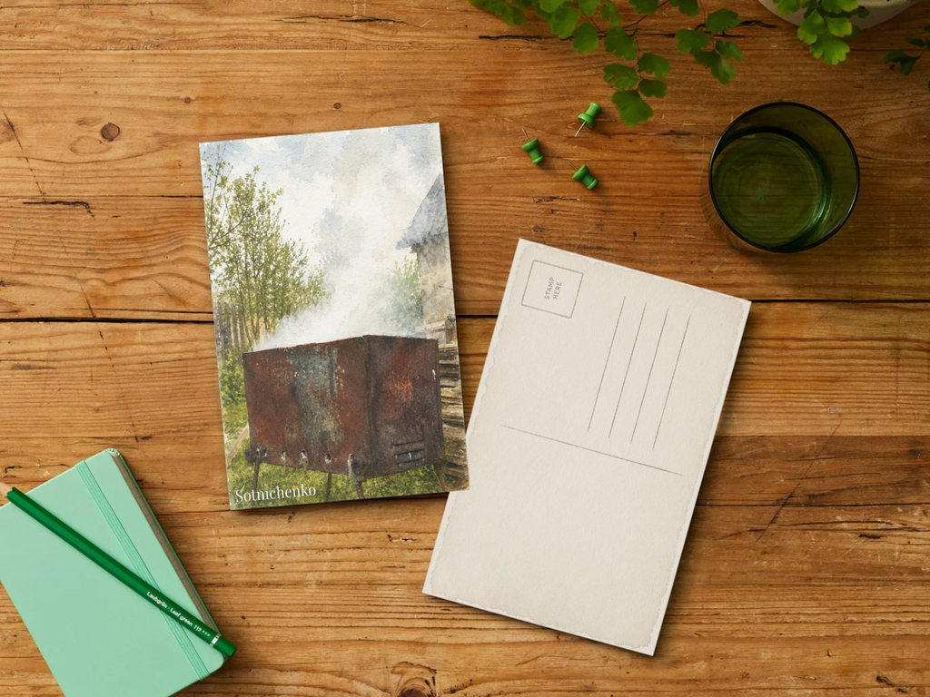 Smoke in the Garden — Vintage Printable Postcard