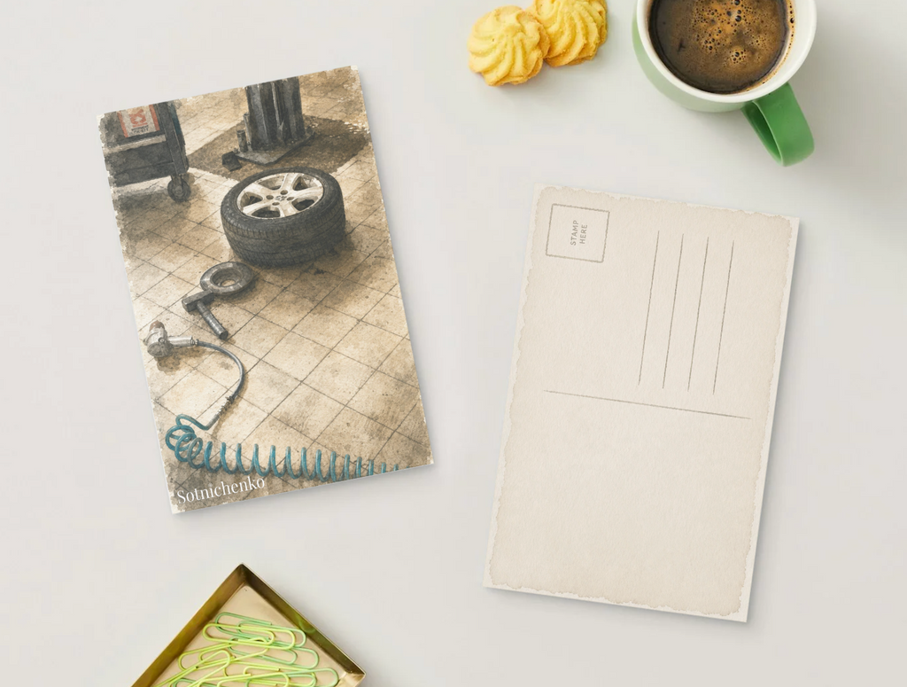 Garage Ritual — Vintage Printable Postcard