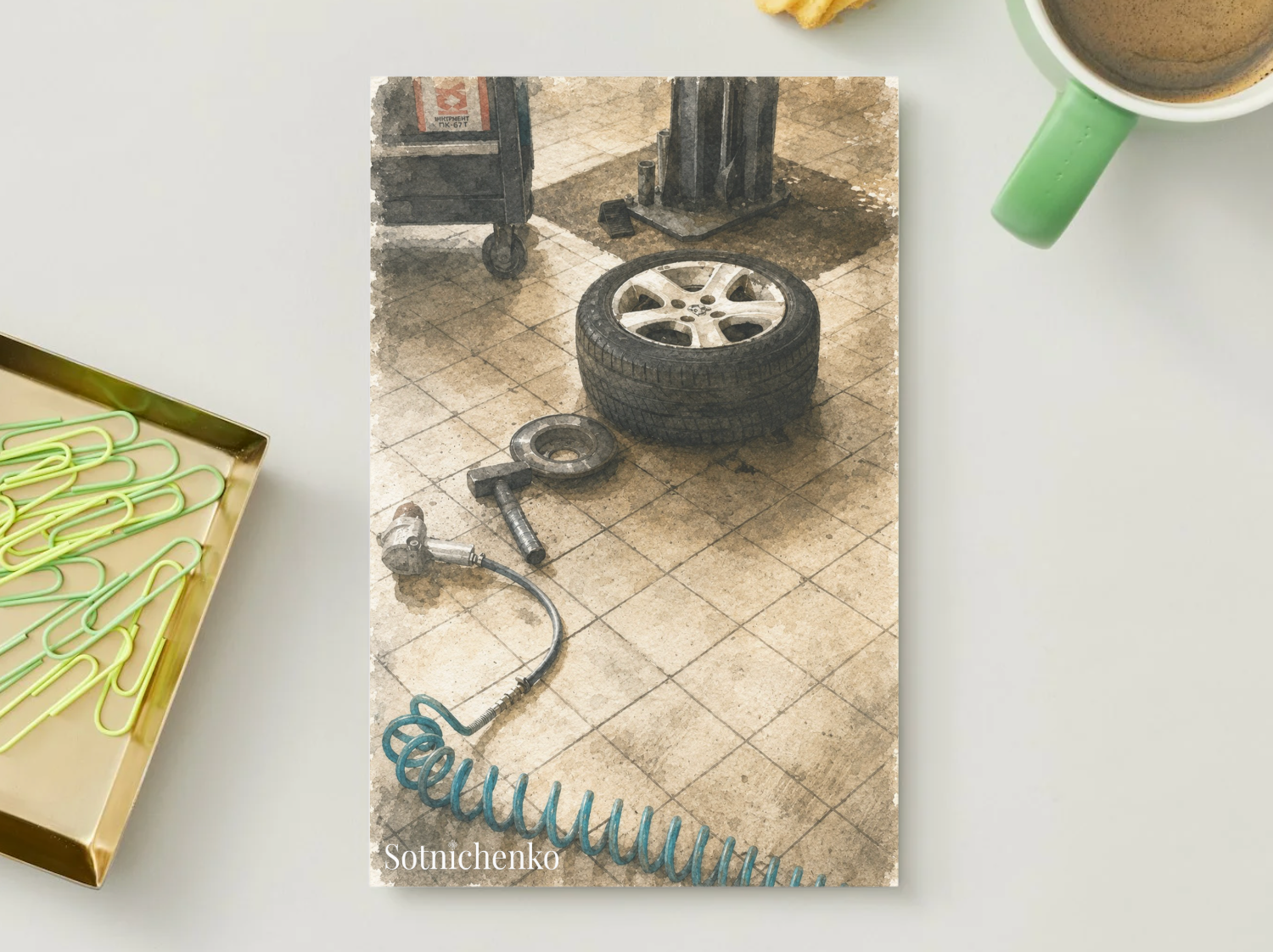 Garage Ritual — Vintage Printable Postcard