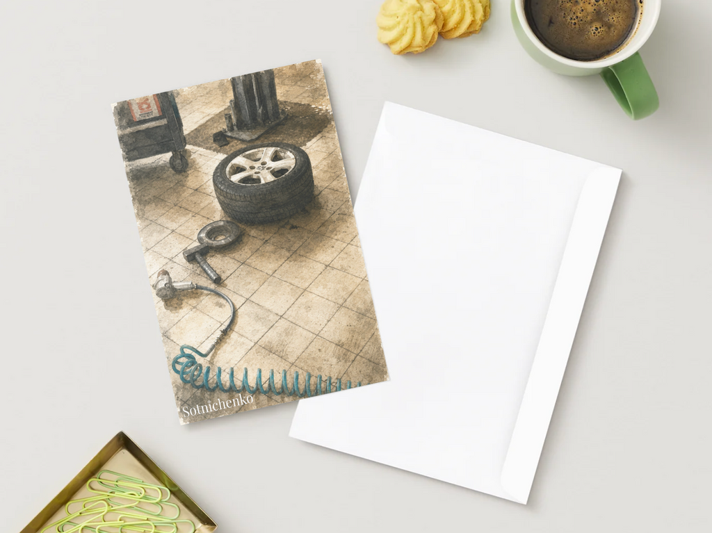 Garage Ritual — Vintage Printable Postcard