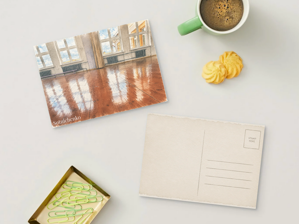 Sunlit Hall — Cozy Printable Postcard
