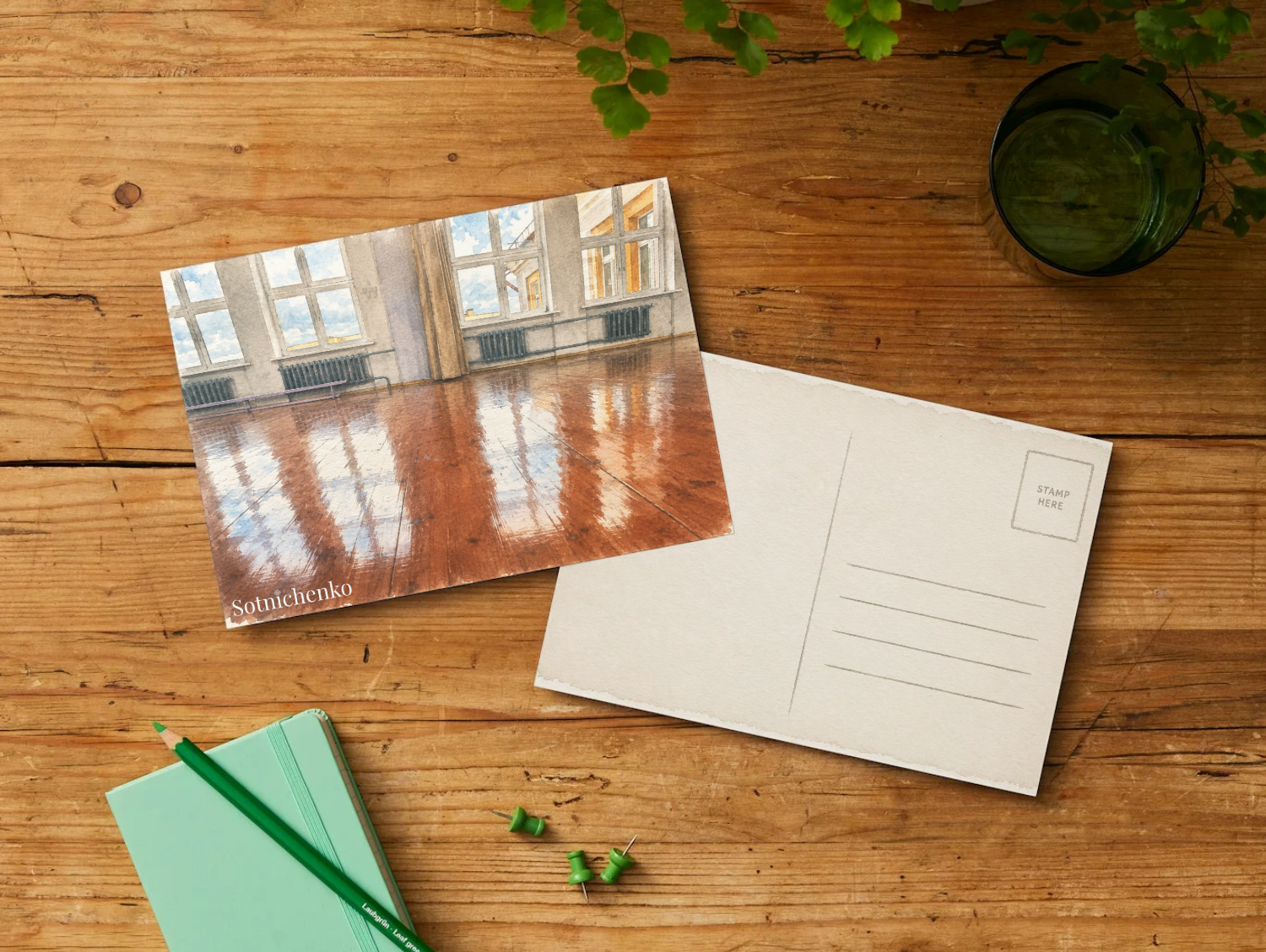 Sunlit Hall — Cozy Printable Postcard