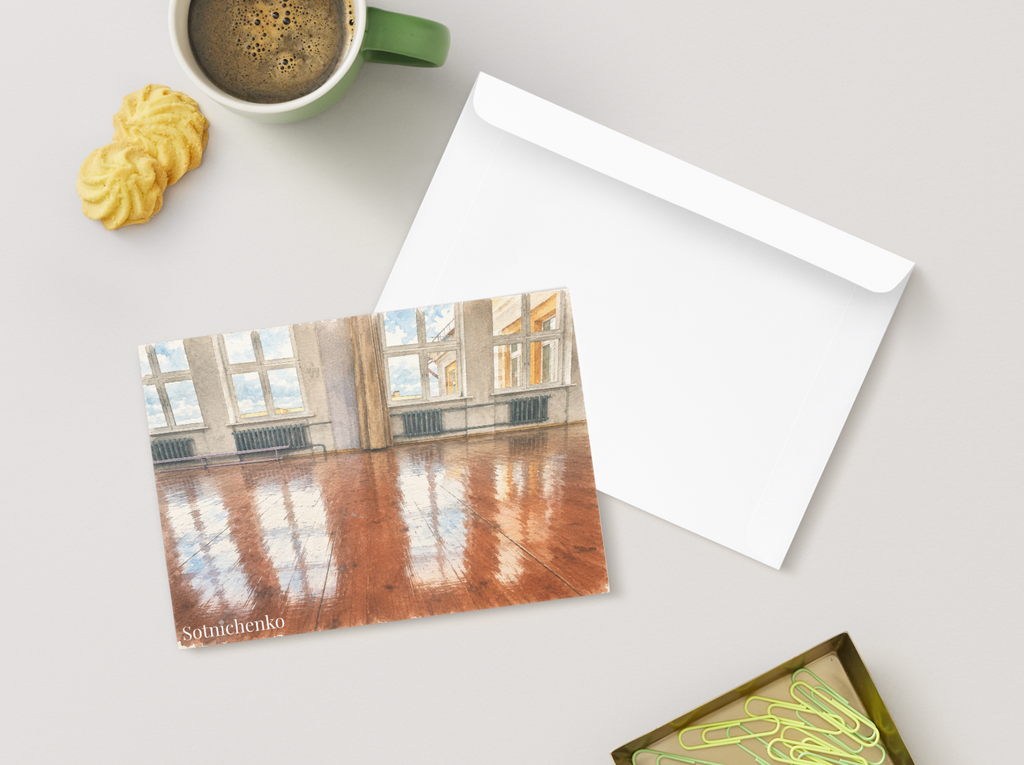 Sunlit Hall — Cozy Printable Postcard