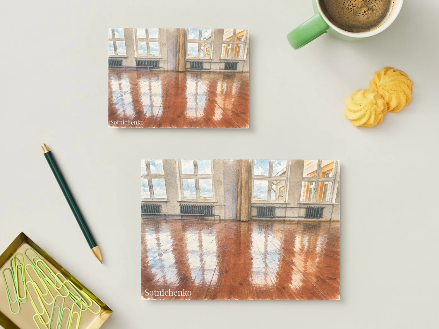 Sunlit Hall — Cozy Printable Postcard