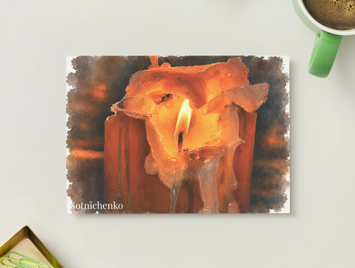 Molten Flame — Moody Printable Postcard