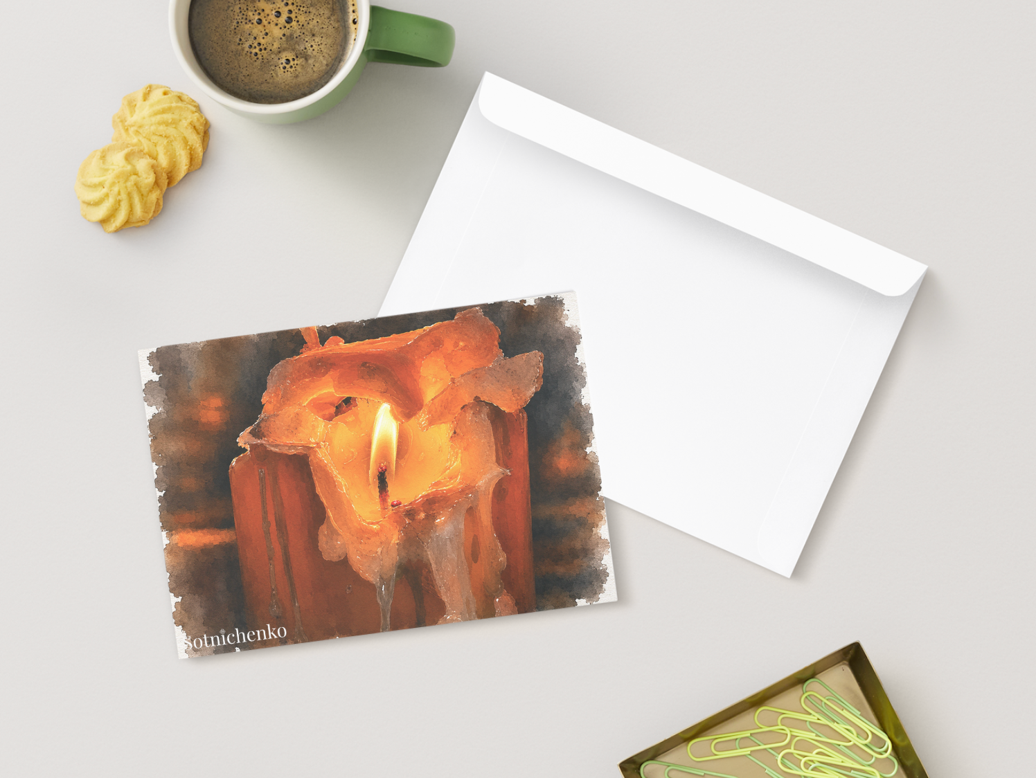 Molten Flame — Moody Printable Postcard