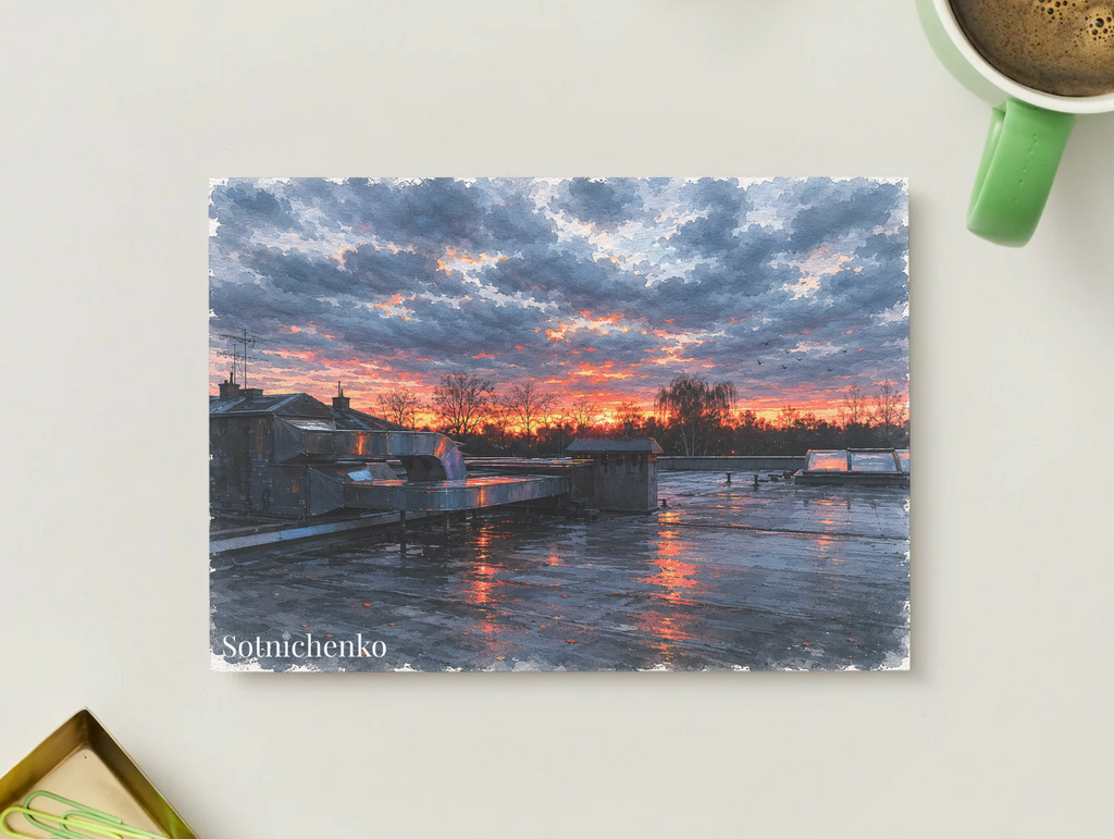 After the Rain — Moody Printable Postcard