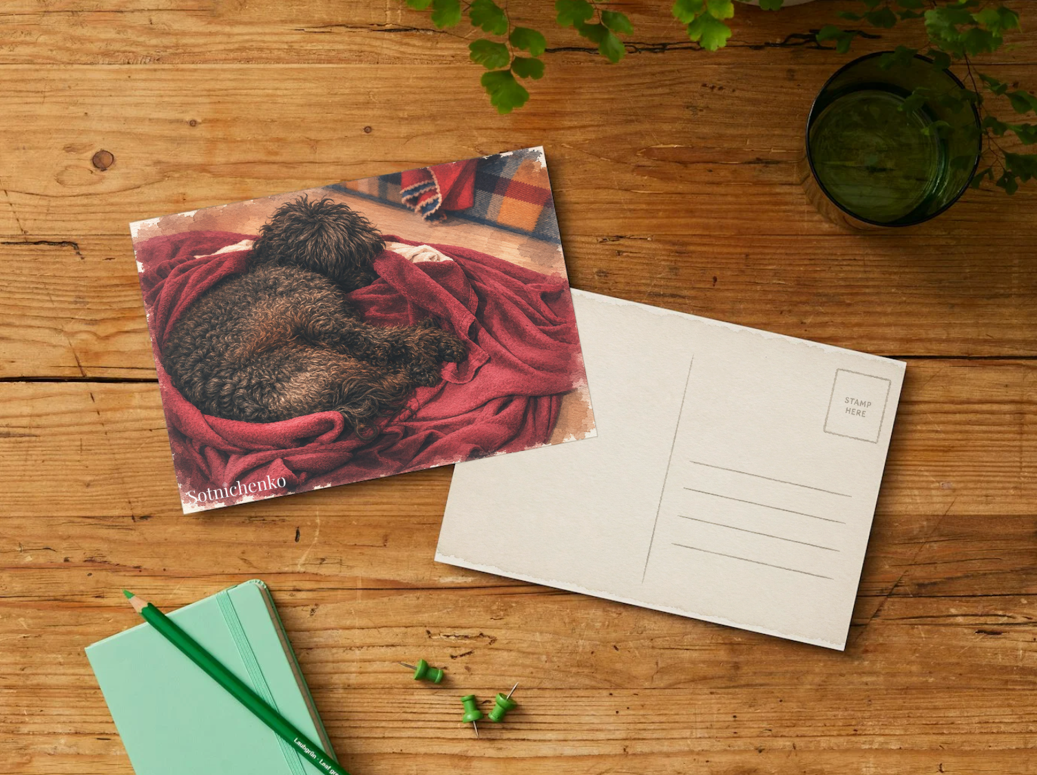 Warm Nest — Vintage Printable Postcard