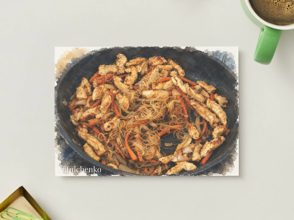 Wok Stories — Cozy Printable Postcard