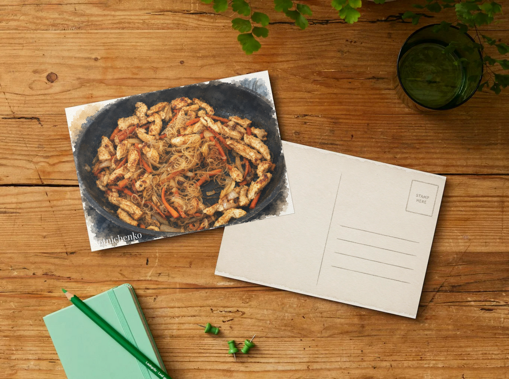 Wok Stories — Cozy Printable Postcard