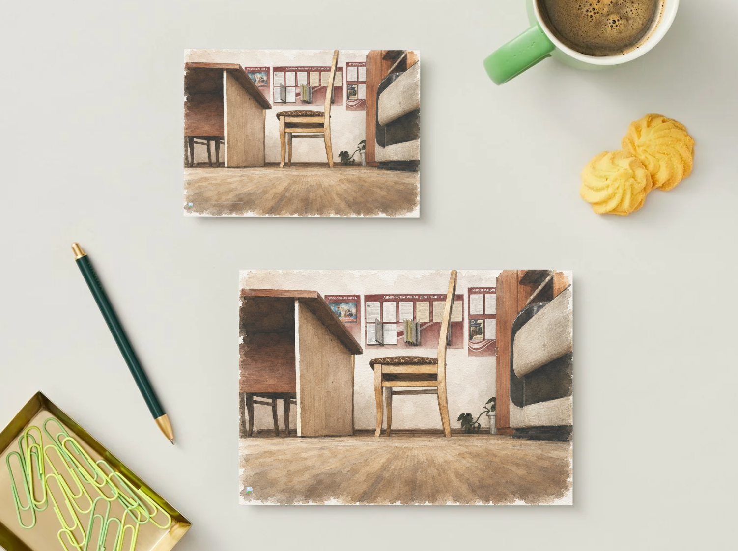 Quiet Corner — Nostalgic Printable Postcard