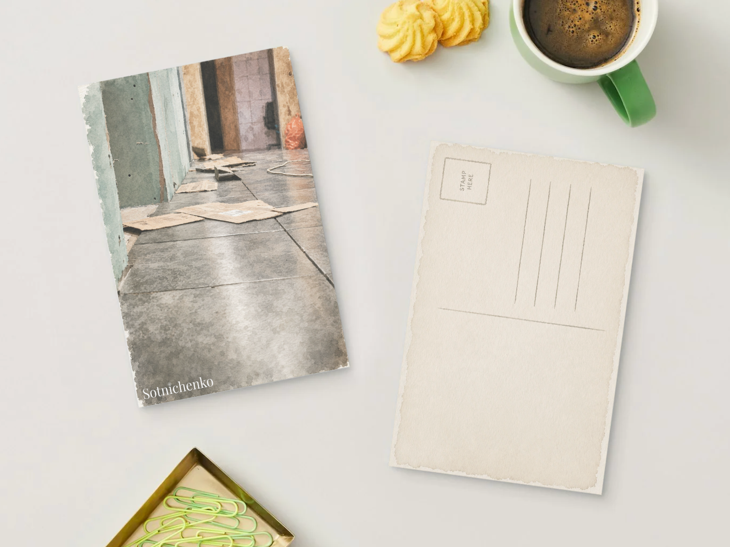 Renovation Silence — Vintage Printable Postcard