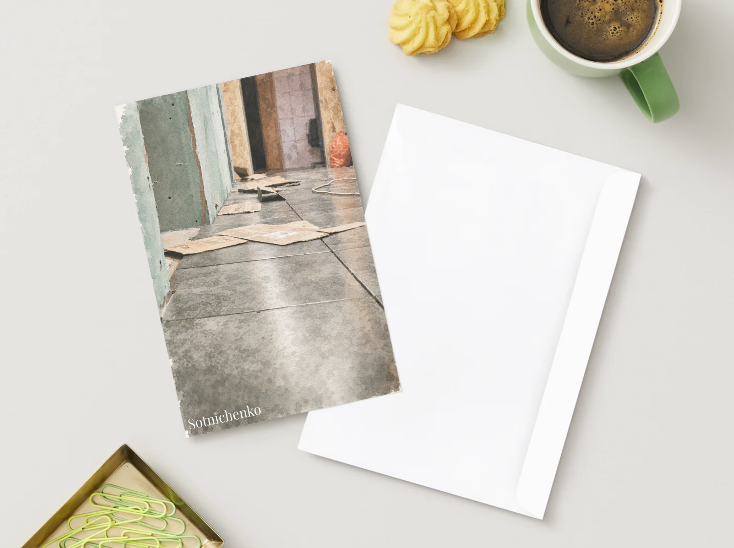 Renovation Silence — Vintage Printable Postcard