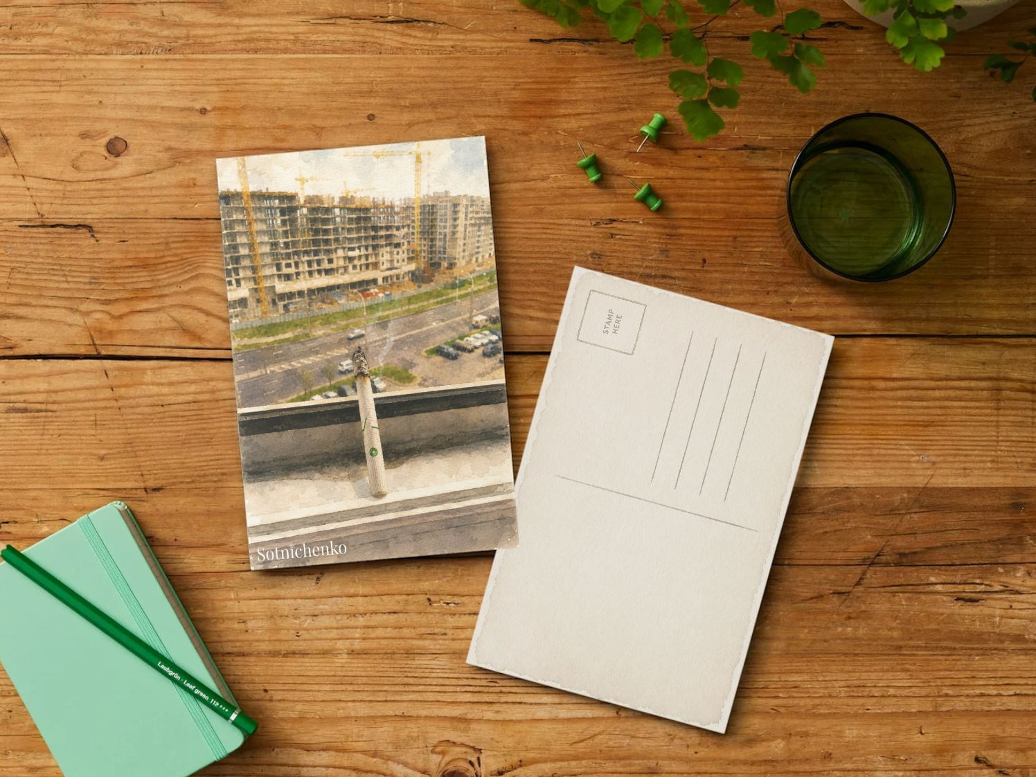Balcony Break — Urban Printable Postcard