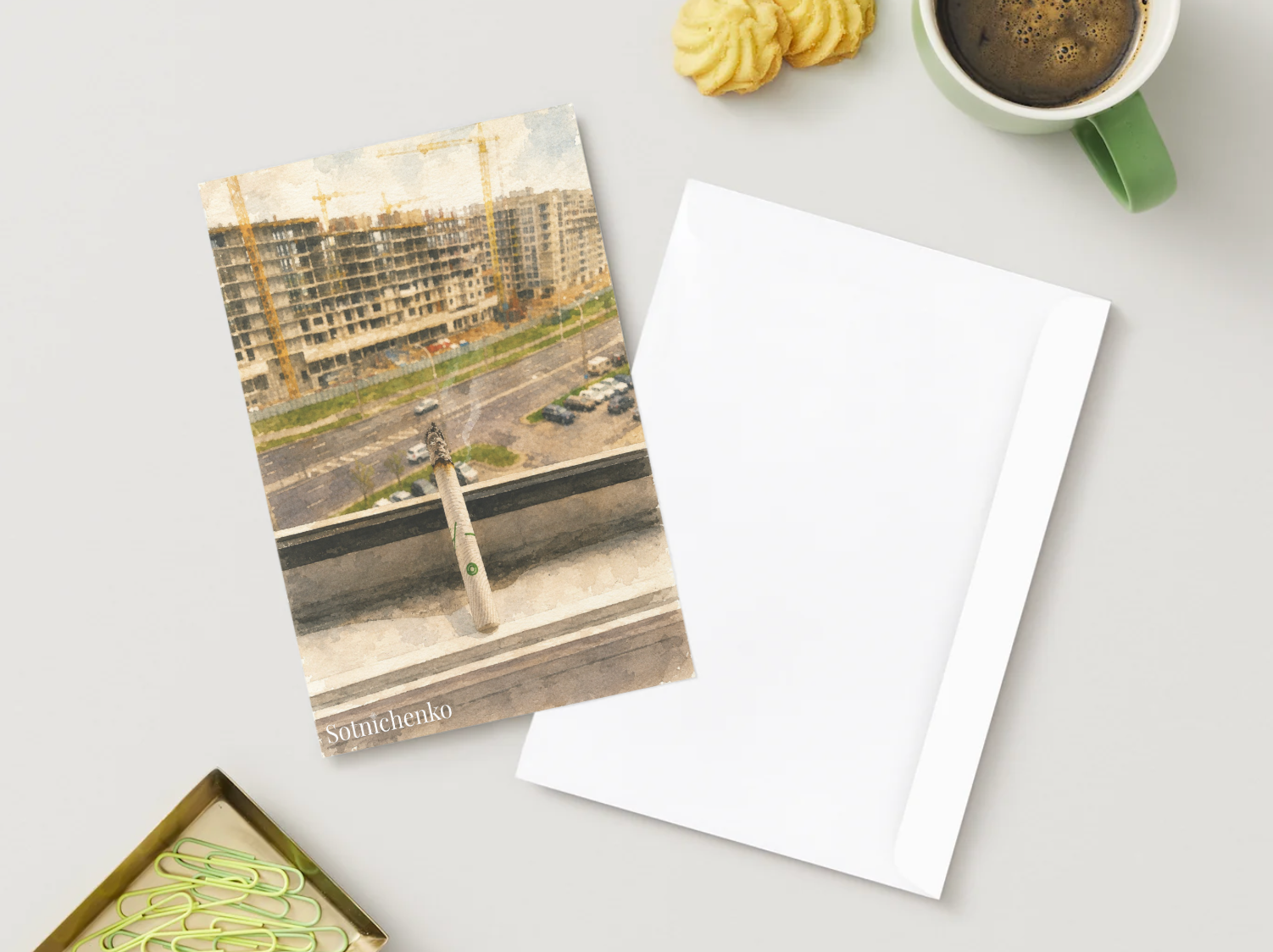 Balcony Break — Urban Printable Postcard