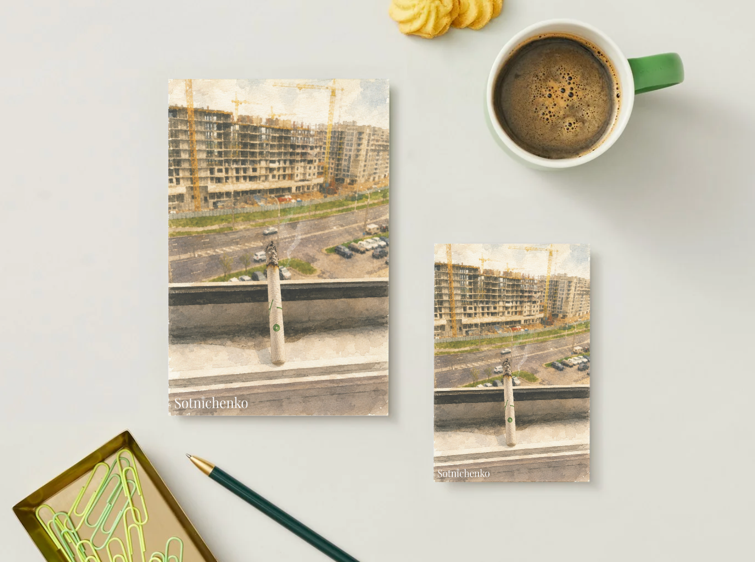 Balcony Break — Urban Printable Postcard
