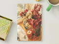 Red Holiday Glow — Vintage Printable Postcard