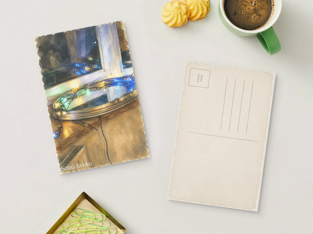Window Lights — Cozy Printable Postcard
