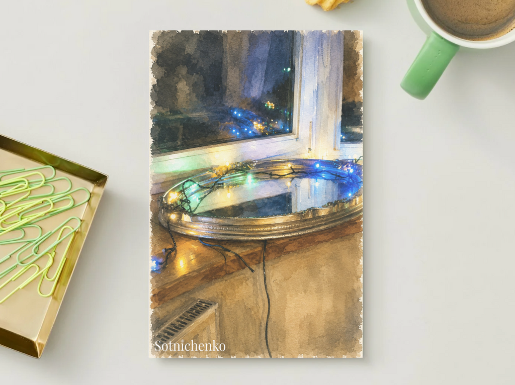 Window Lights — Cozy Printable Postcard