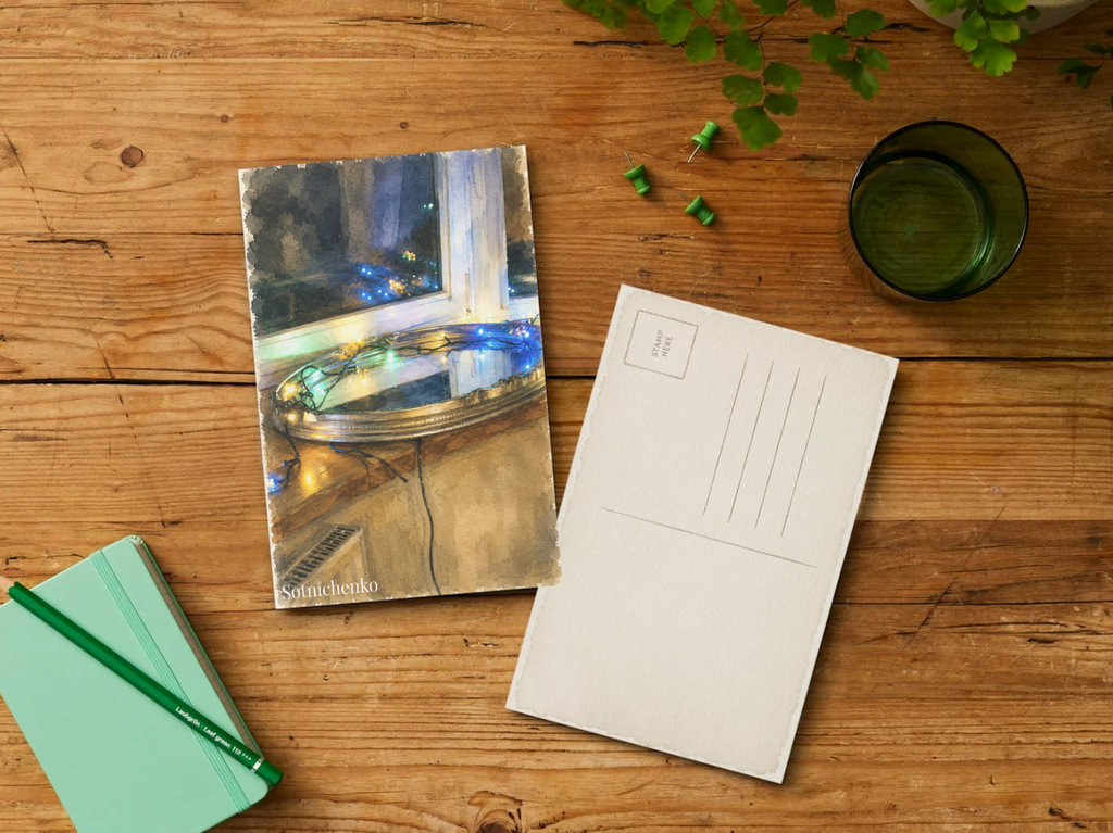 Window Lights — Cozy Printable Postcard