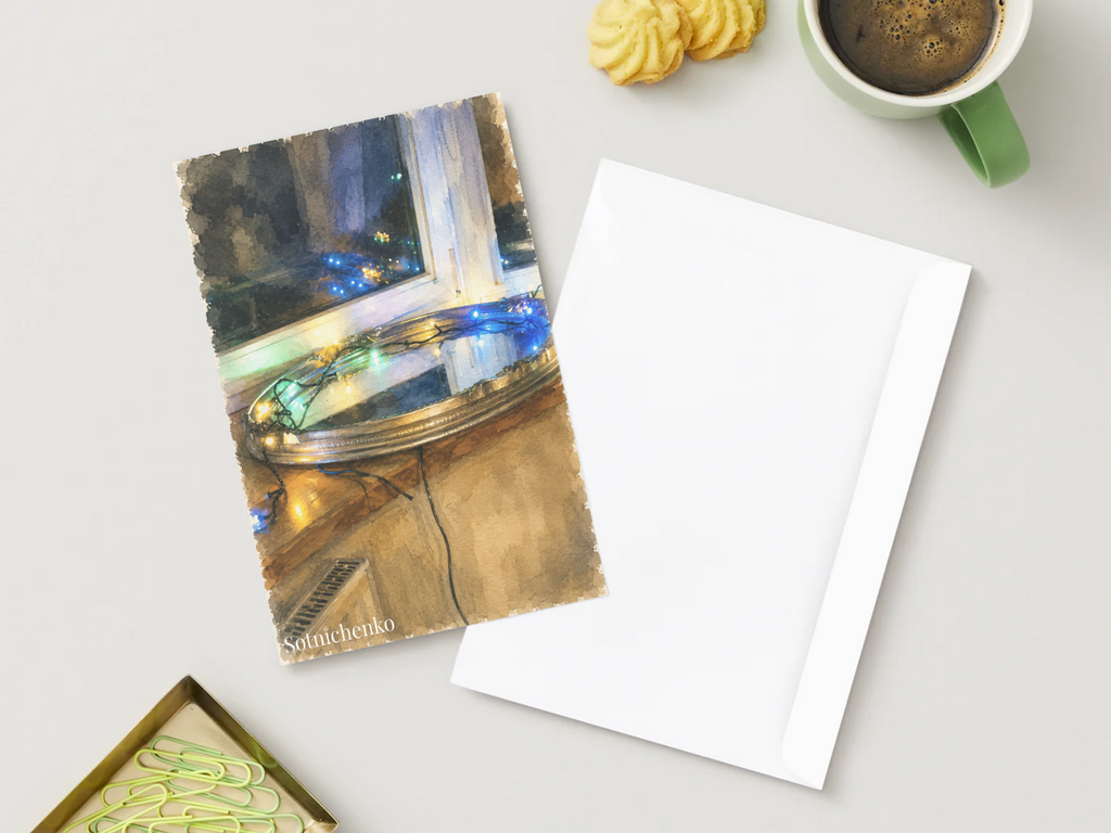 Window Lights — Cozy Printable Postcard