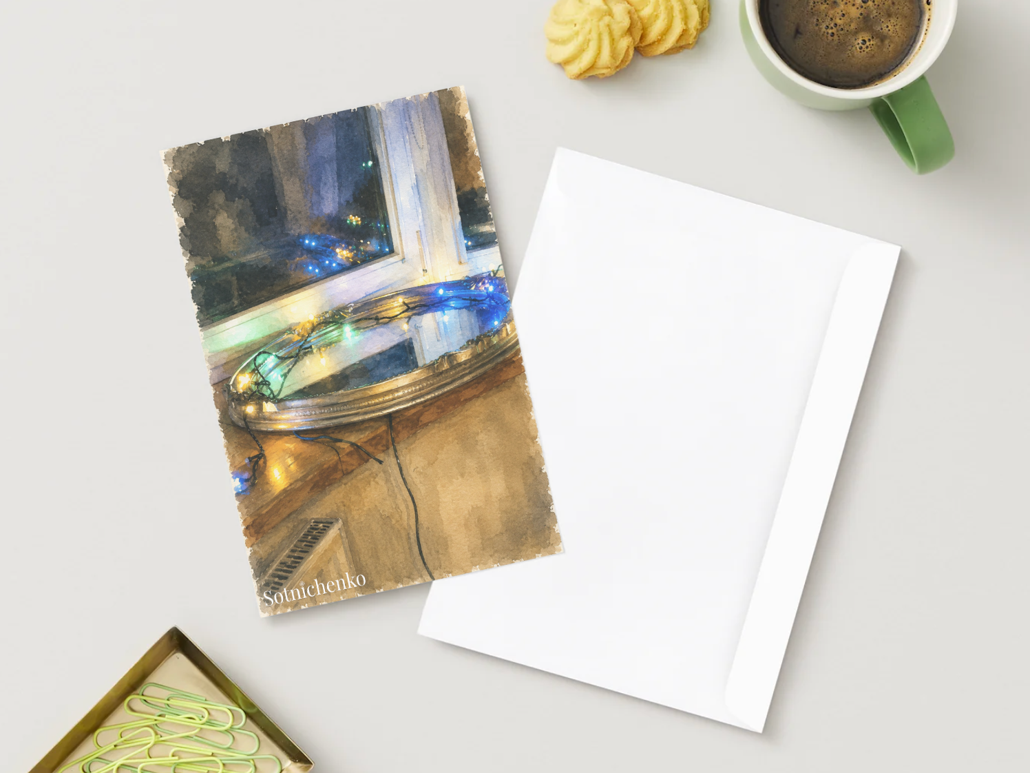 Window Lights — Cozy Printable Postcard