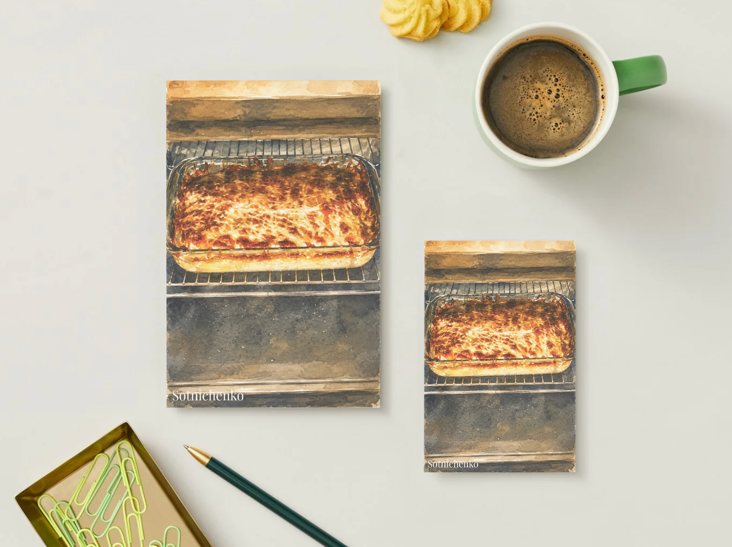 Oven Gold — Cozy Vintage Printable Postcard